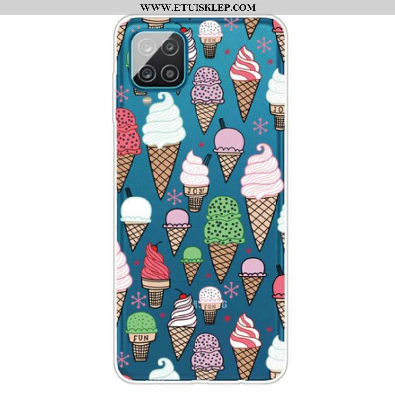 Etui do Samsung Galaxy M12 / A12 Lody Śmietankowe